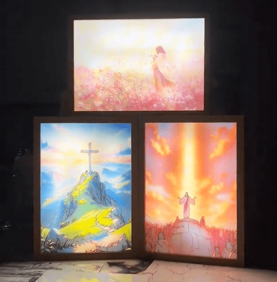 Handmade Jesus LED Paintings (Comes With LED Frames)