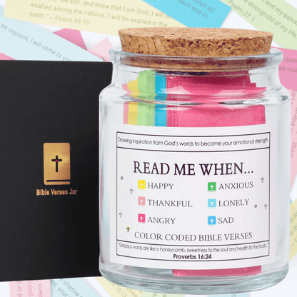 (GIFTING OFFER) Handmade 90 Day Bible Verses Jar (Comes With Christian Gift Box)