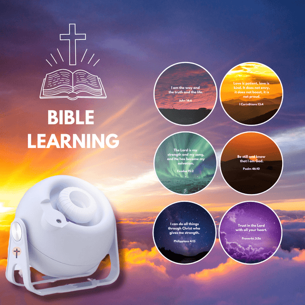 Kids Bible Projector | Learn Scripture at Bedtime (6 Free Verse Discs Included)