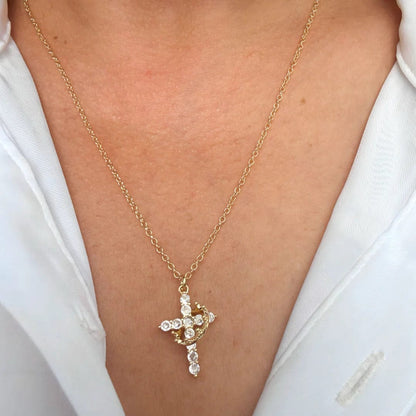 Handmade Cross & Crown Necklace (Comes in Christian Gift Pouch)