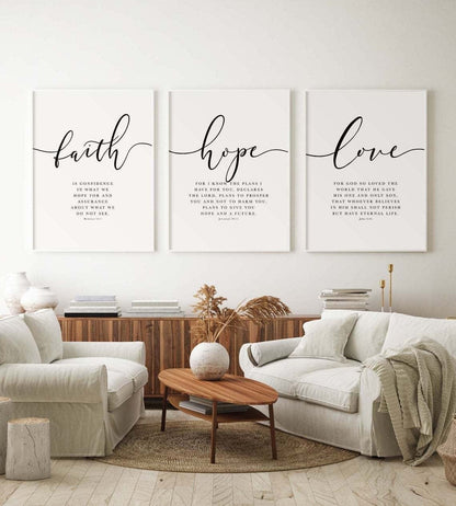 Handmade (Faith Hope Love) Bible Verse Canvas by Godisabove™