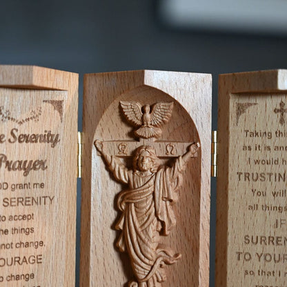 Jesus Three-Open Wooden Box Home Decor