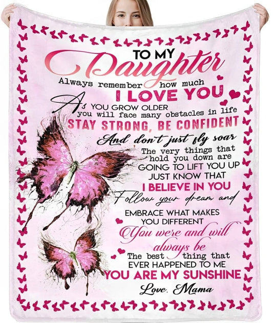 Stay Strong, Be Confident – To My Daughter Blanket by Godisabove™