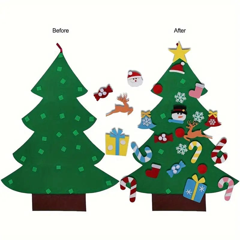 DIY Felt Christmas Tree For Kids (0-15 Years) - (32 Piece Christmas Gift Bundle)