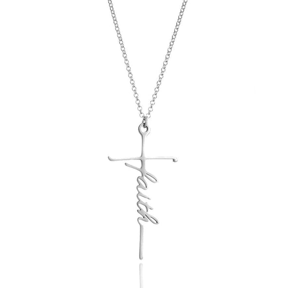 "FAITH" Handmade Christian Family Necklace in Stainless Steel (GIFTING OFFER)