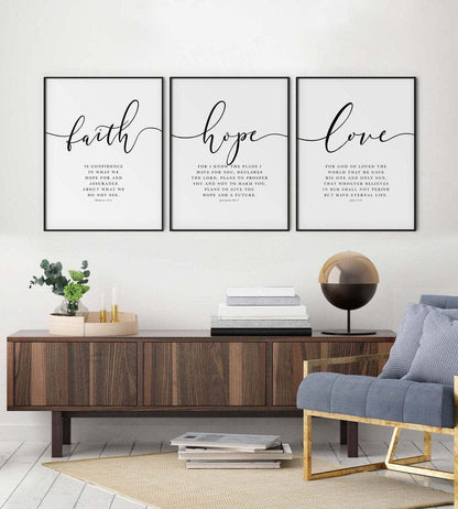 Handmade (Faith Hope Love) Bible Verse Canvas by Godisabove™