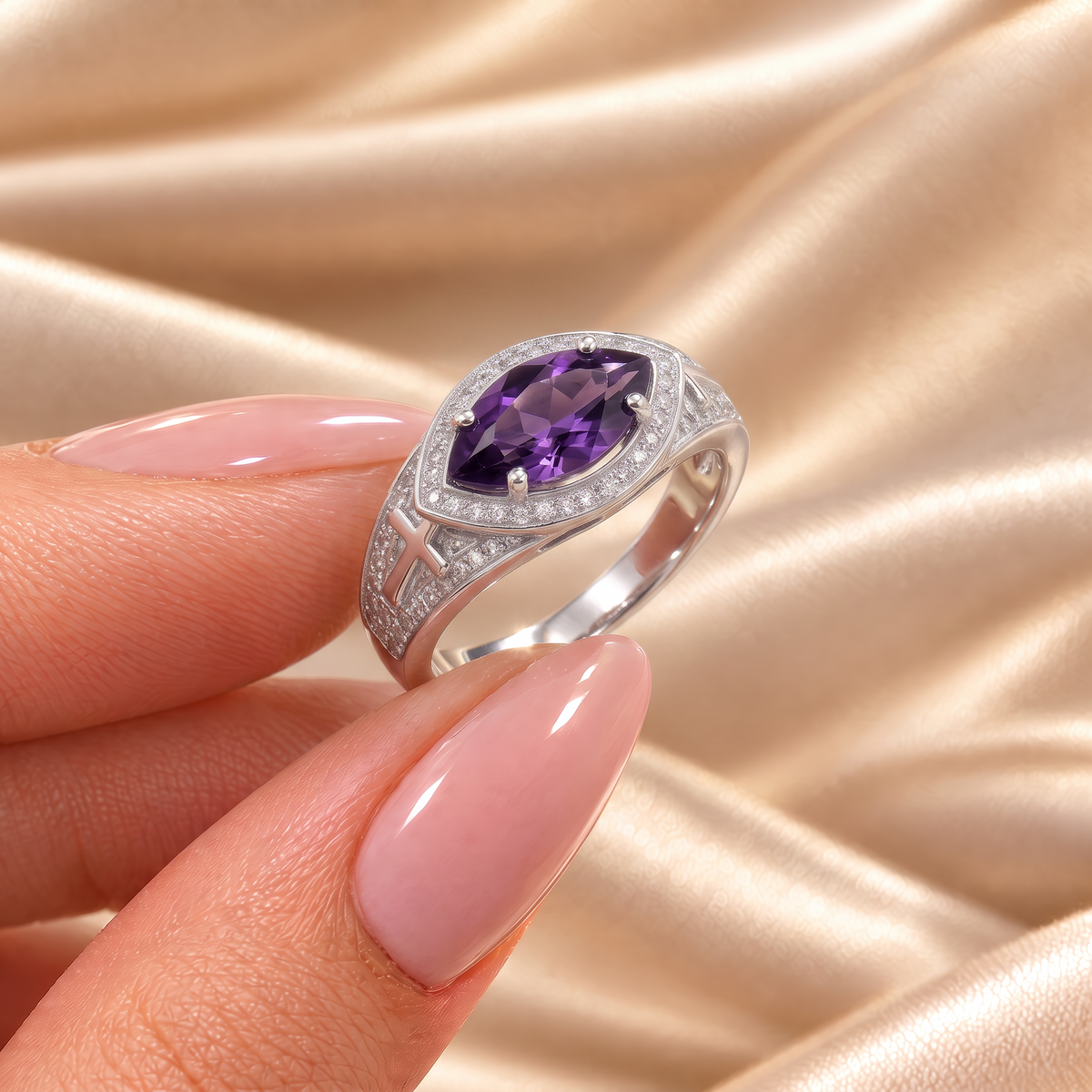 Marquise Violet Zircon Ring - Esther held