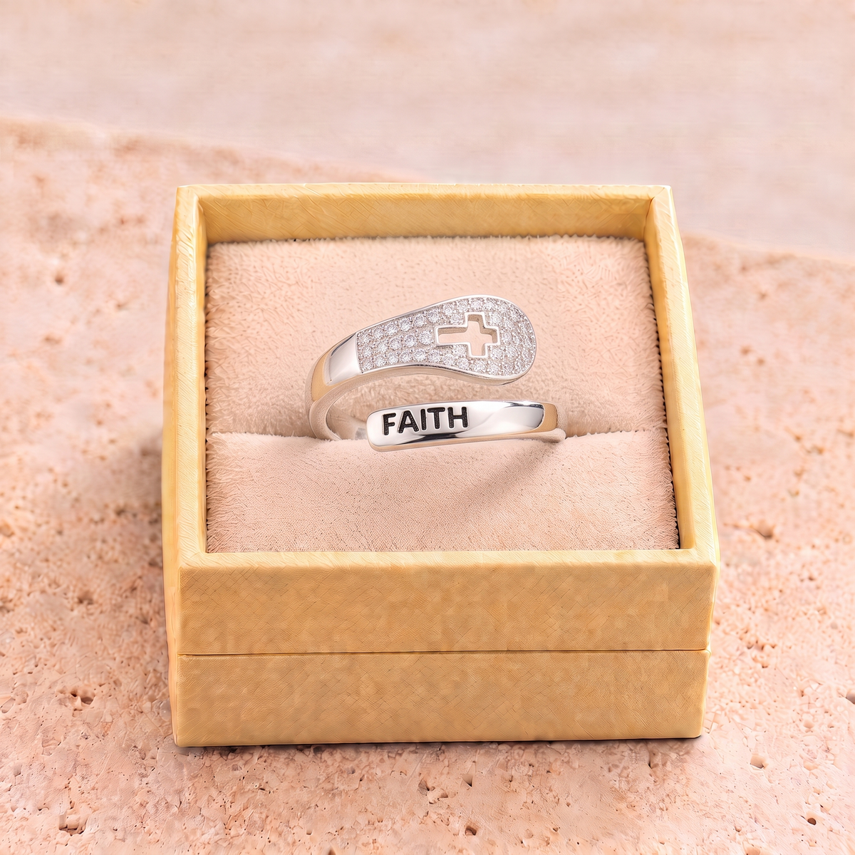 Mary Faith ring in Godisabove gift box