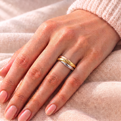 Eunice ring worn on hand