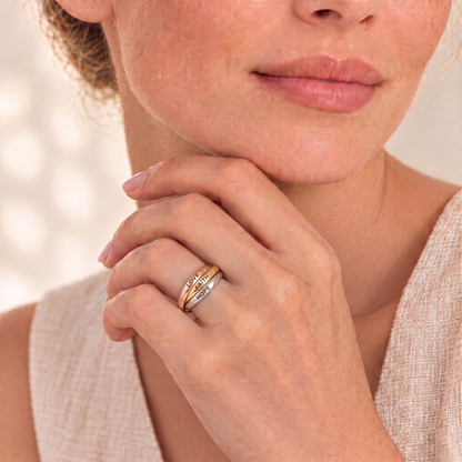 Eunice ring worn close-up