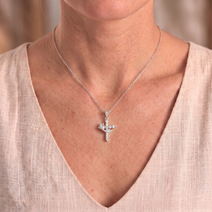 Claudia necklace worn close-up