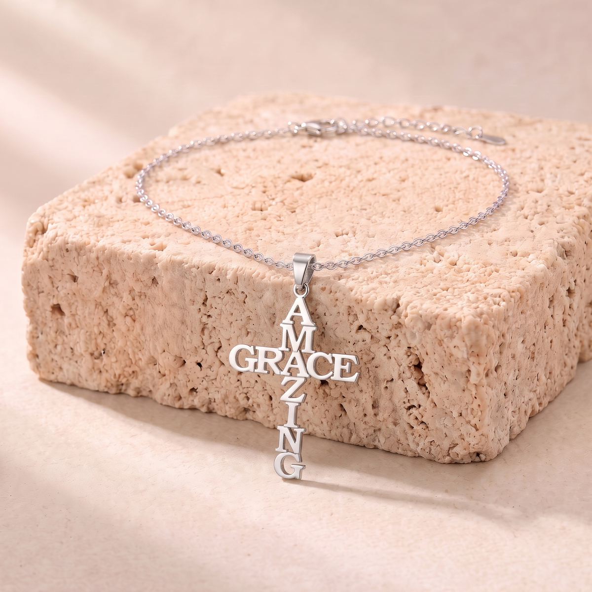 Huldah Amazing Grace cross necklace