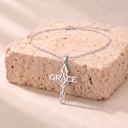 Huldah Amazing Grace cross necklace
