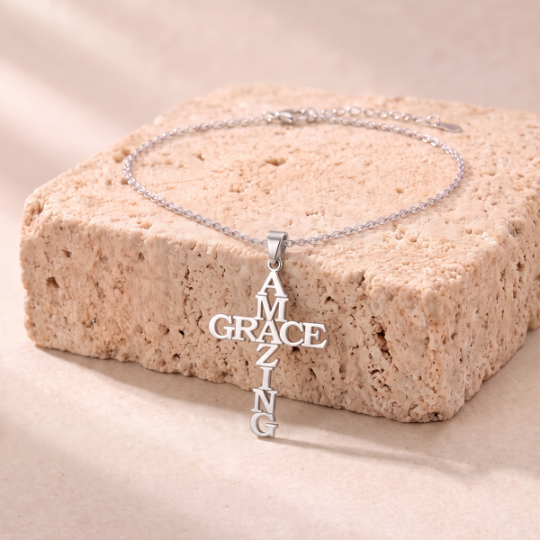 Huldah Amazing Grace cross necklace