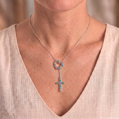Eve necklace worn close-up