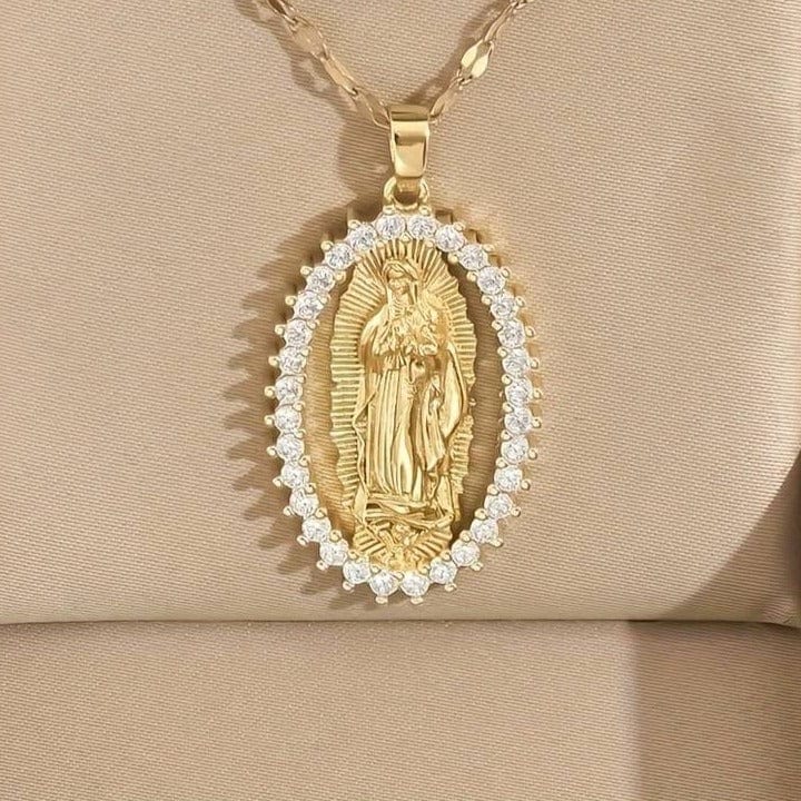 Zircon decorated 'Virgin Mary' Necklace by Godisabove™